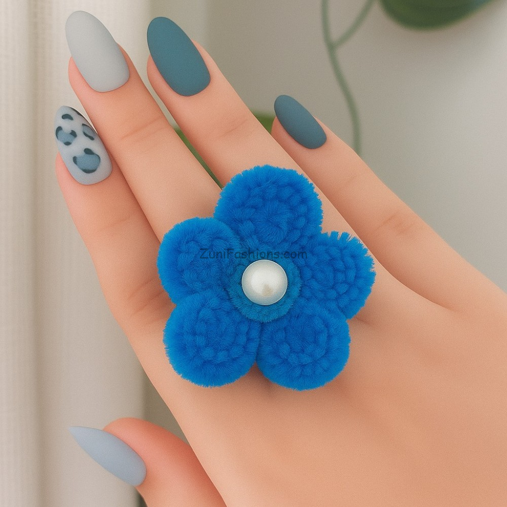 blue flower ring