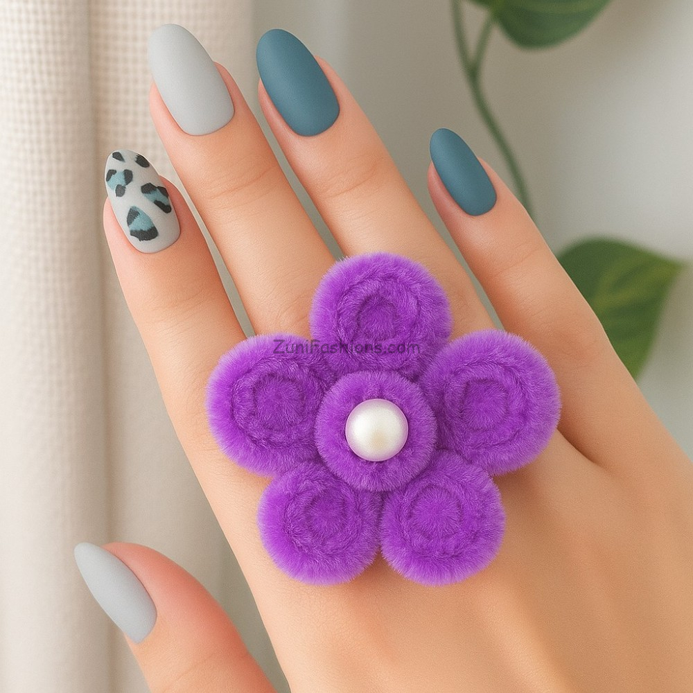 dark purple flower ring