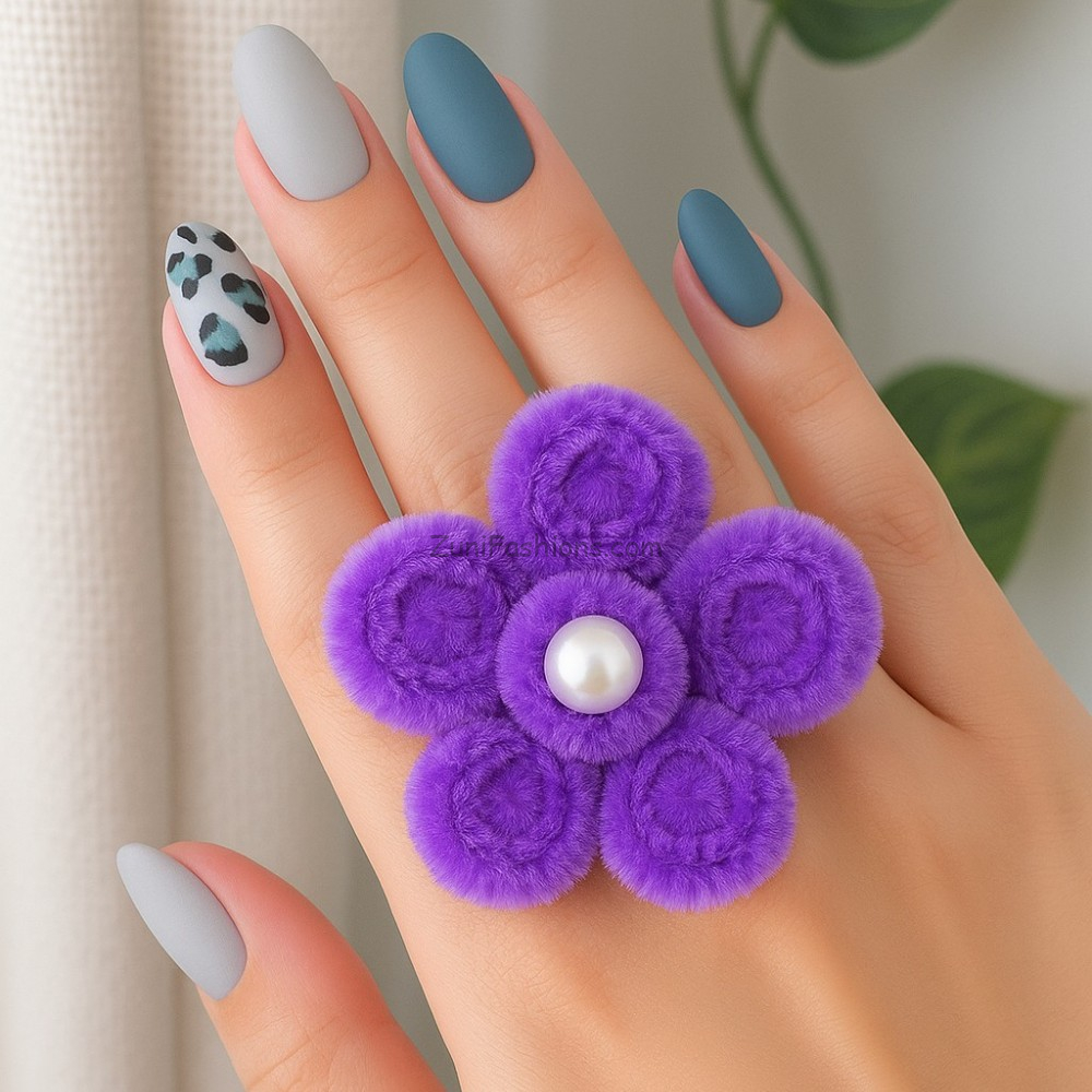 purple flower ring