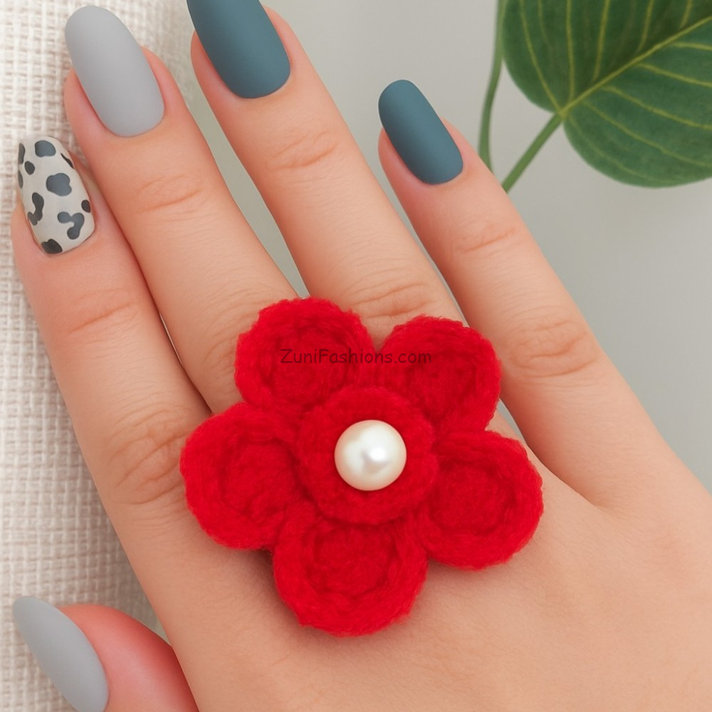 red flower ring