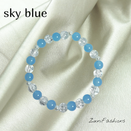Ocean Breeze Crystal Beaded Bracelets Light Blue , Sea Green [Pack of 1] - Image 2