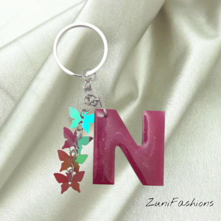 N resin keychain