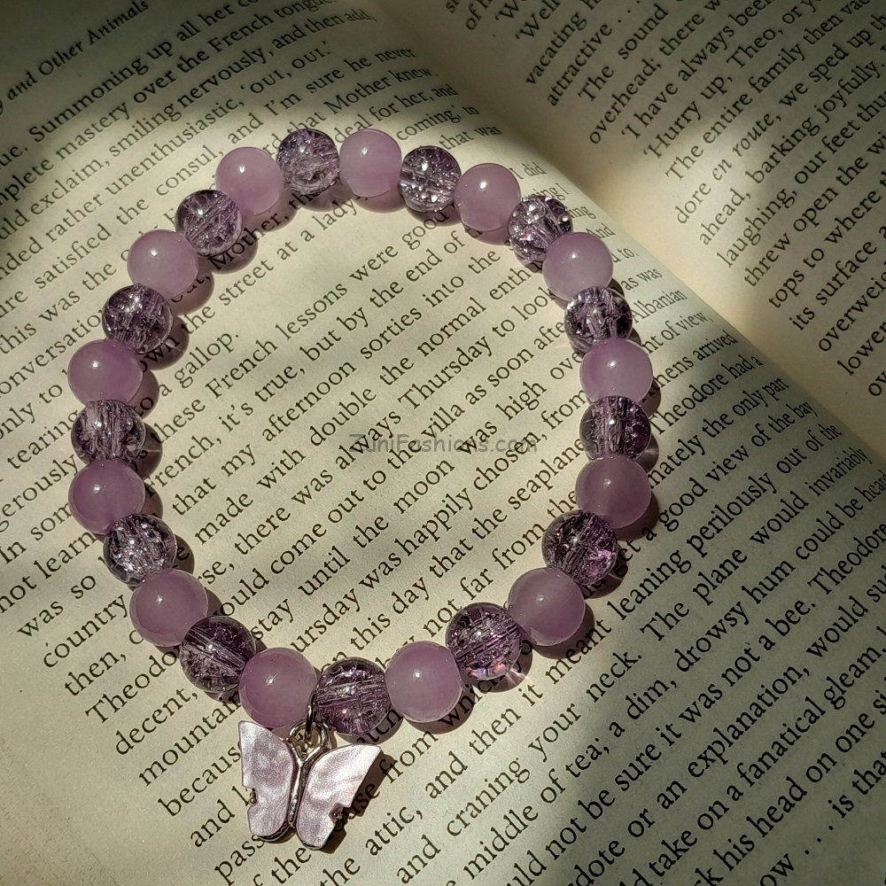 butterfly charm bracelet purple
