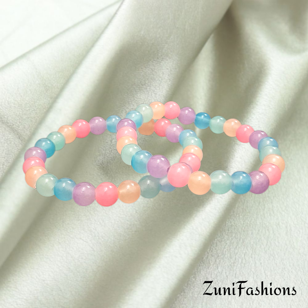 Charming and Aesthetic Multicolor Pastel Beaded Stretch Bracelet