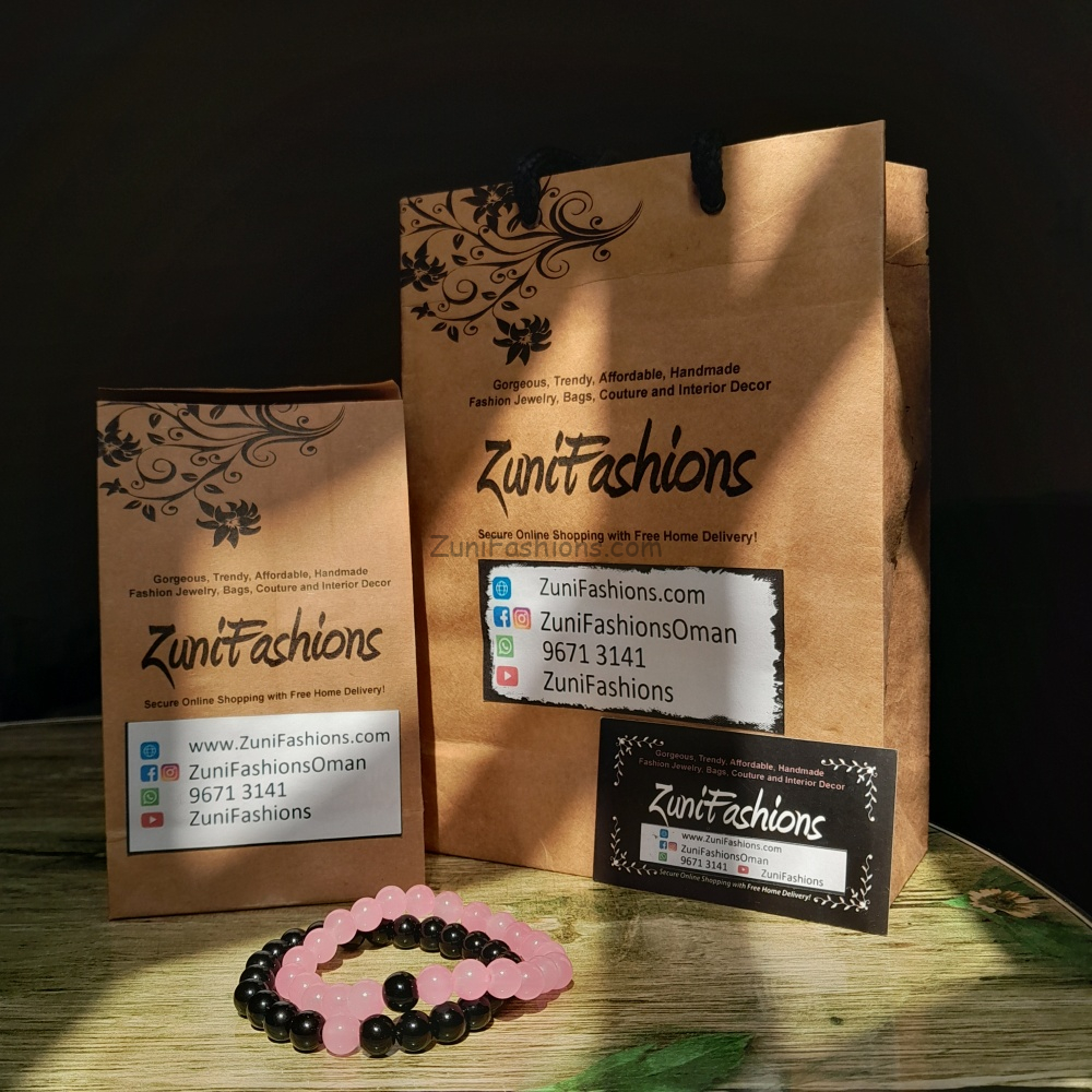 pink and black couple bracelets